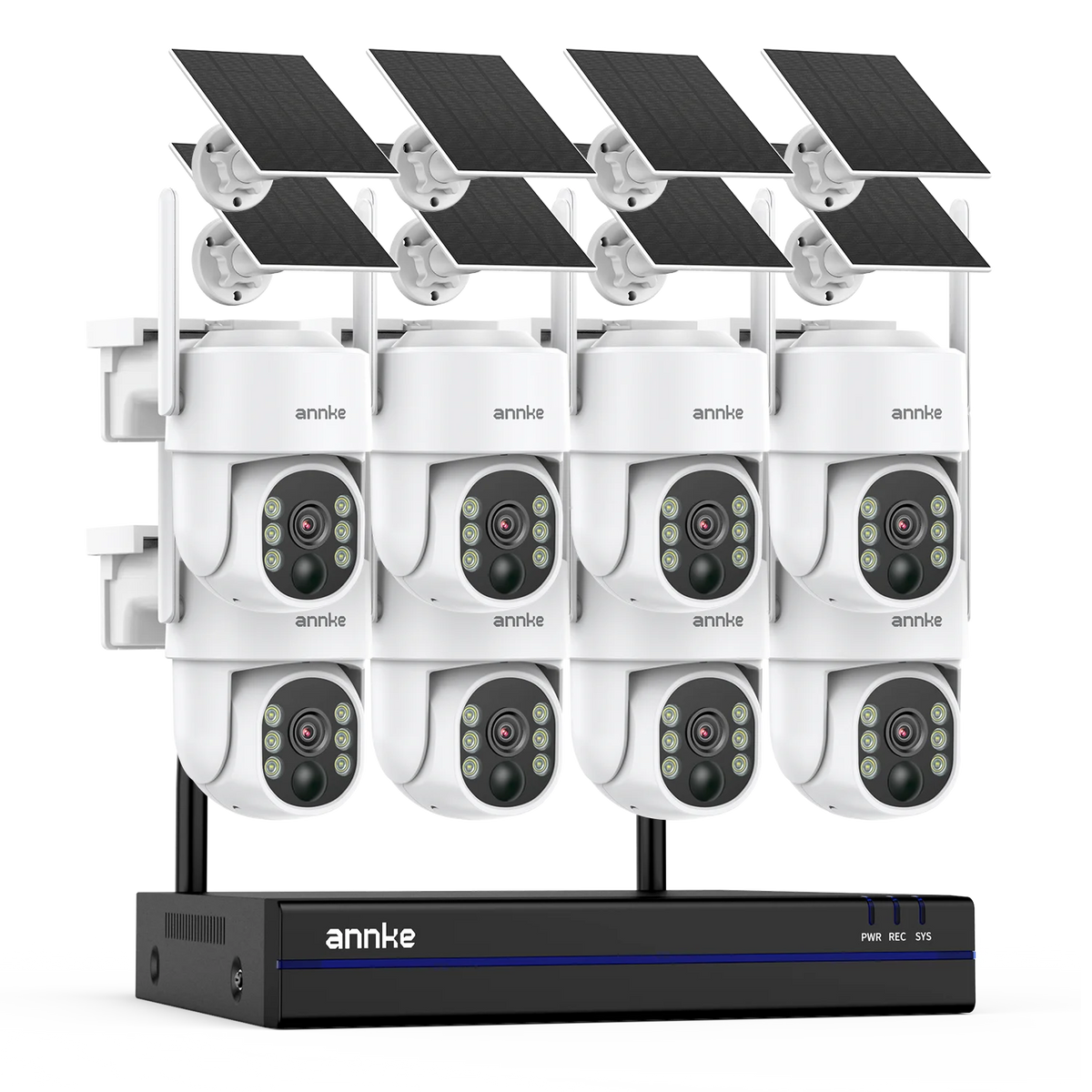 ANNKE Wireless Solar Security Camera System With NVR