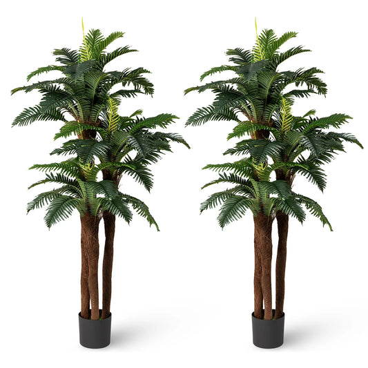 LIFEZEAL 2 Pack Artificial Palm Trees For Indoor Home Decoration