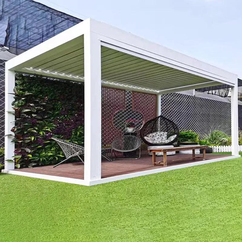 Motorized Aluminum Louvered Pergola For Outdoor Living Spaces