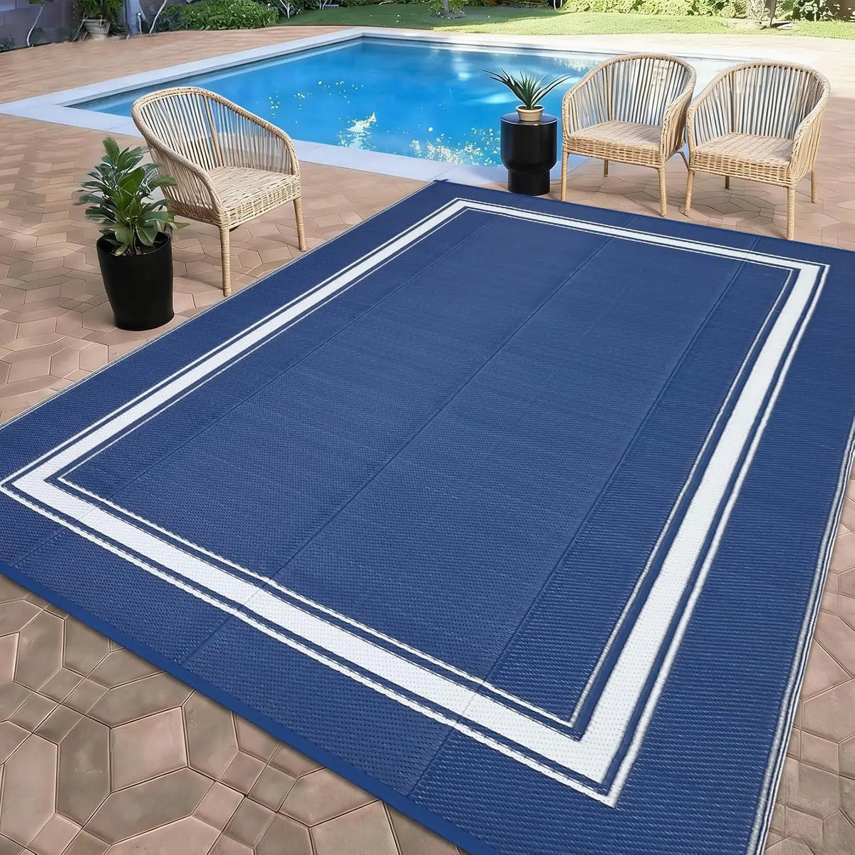 Garvee Waterproof Soft Fluffy Non Slip Indoor Outdoor Rug