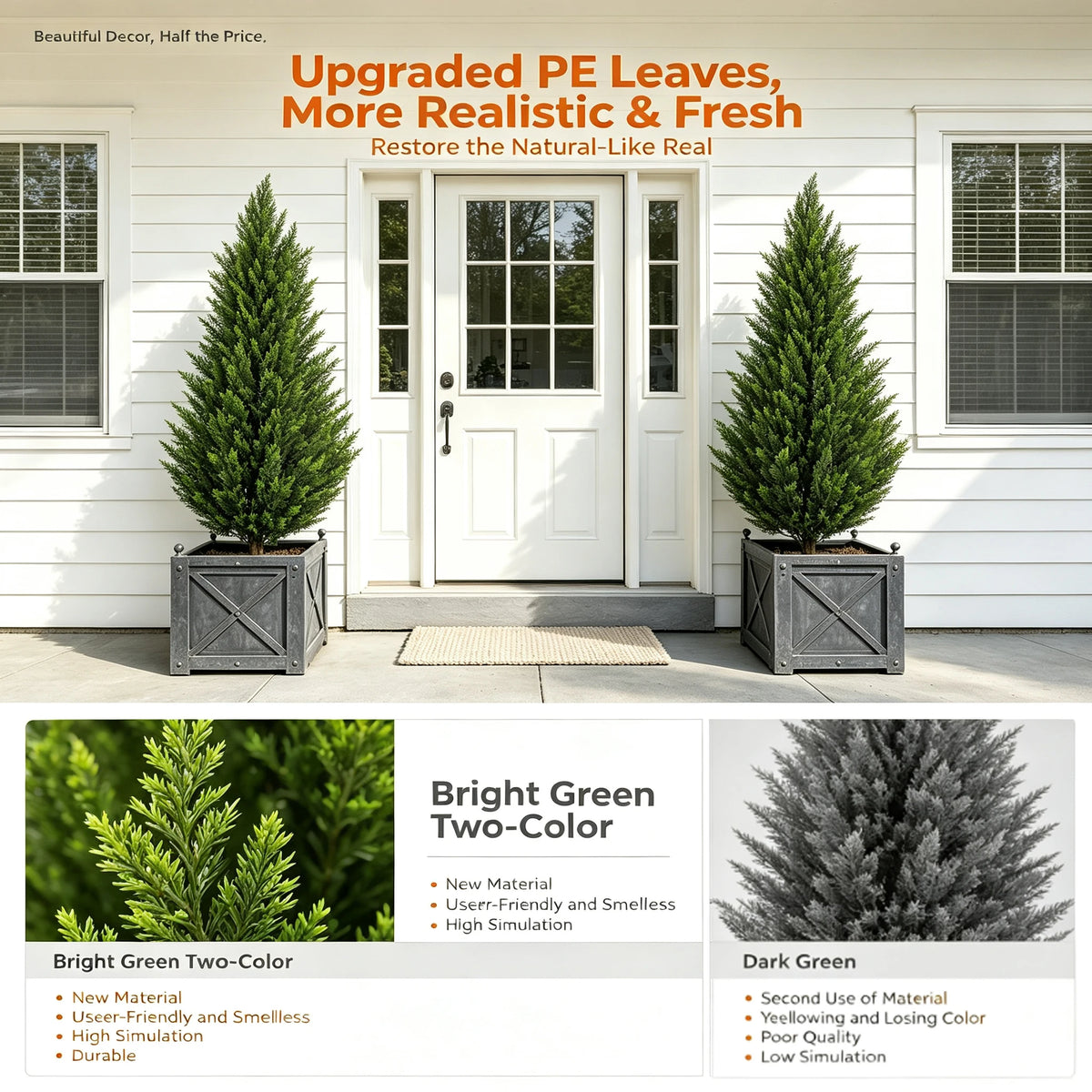 Olitree Artificial Cedar Topiary Tree Faux Evergreen Home Decor