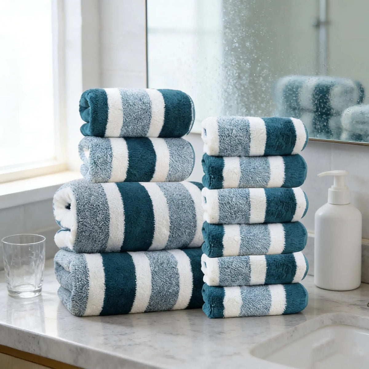 18 Luxury Bath Towels Quick Dry Absorbent Plush Coral Fleece