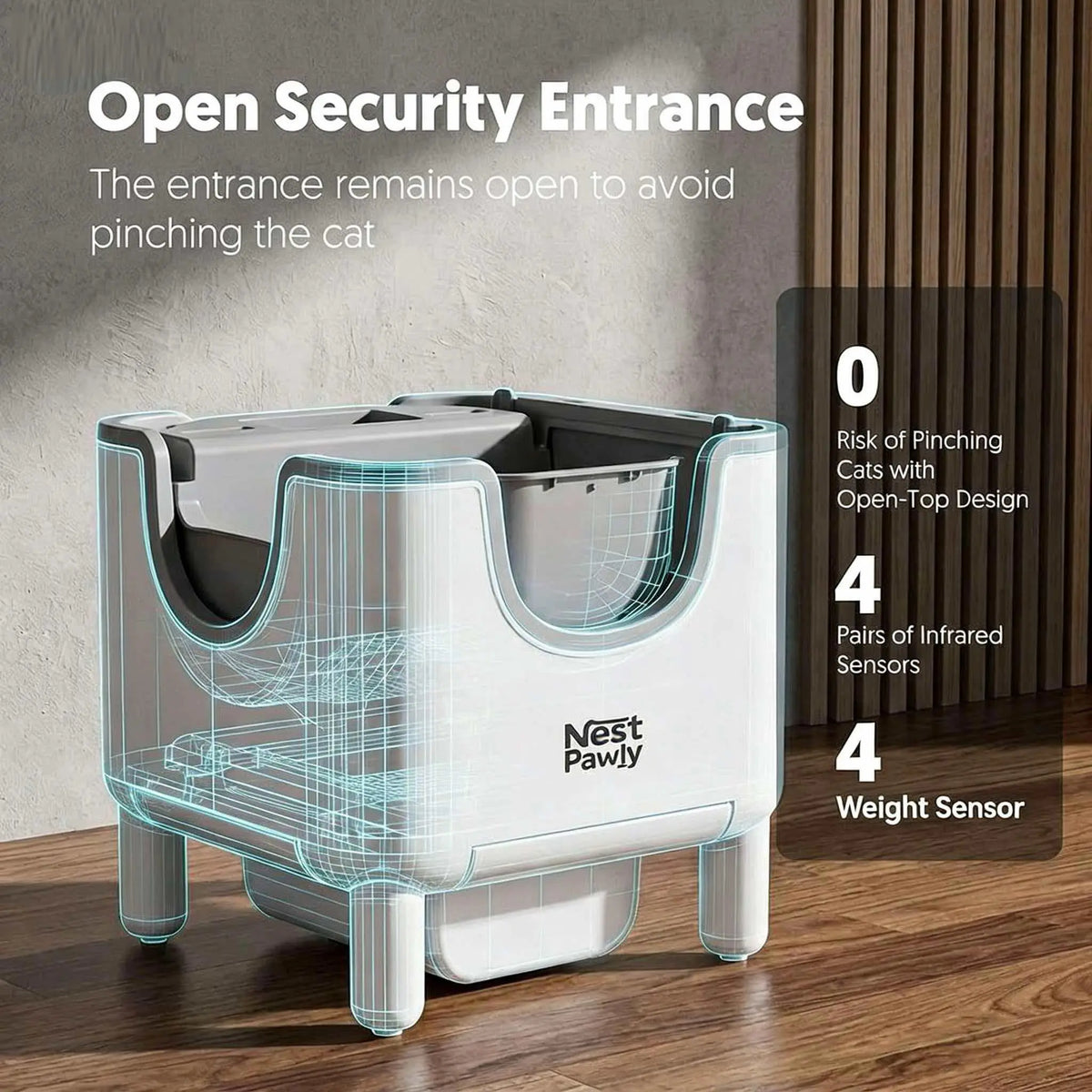 NestPawly Automatic Self Cleaning Cat Litter Box With Odor Control