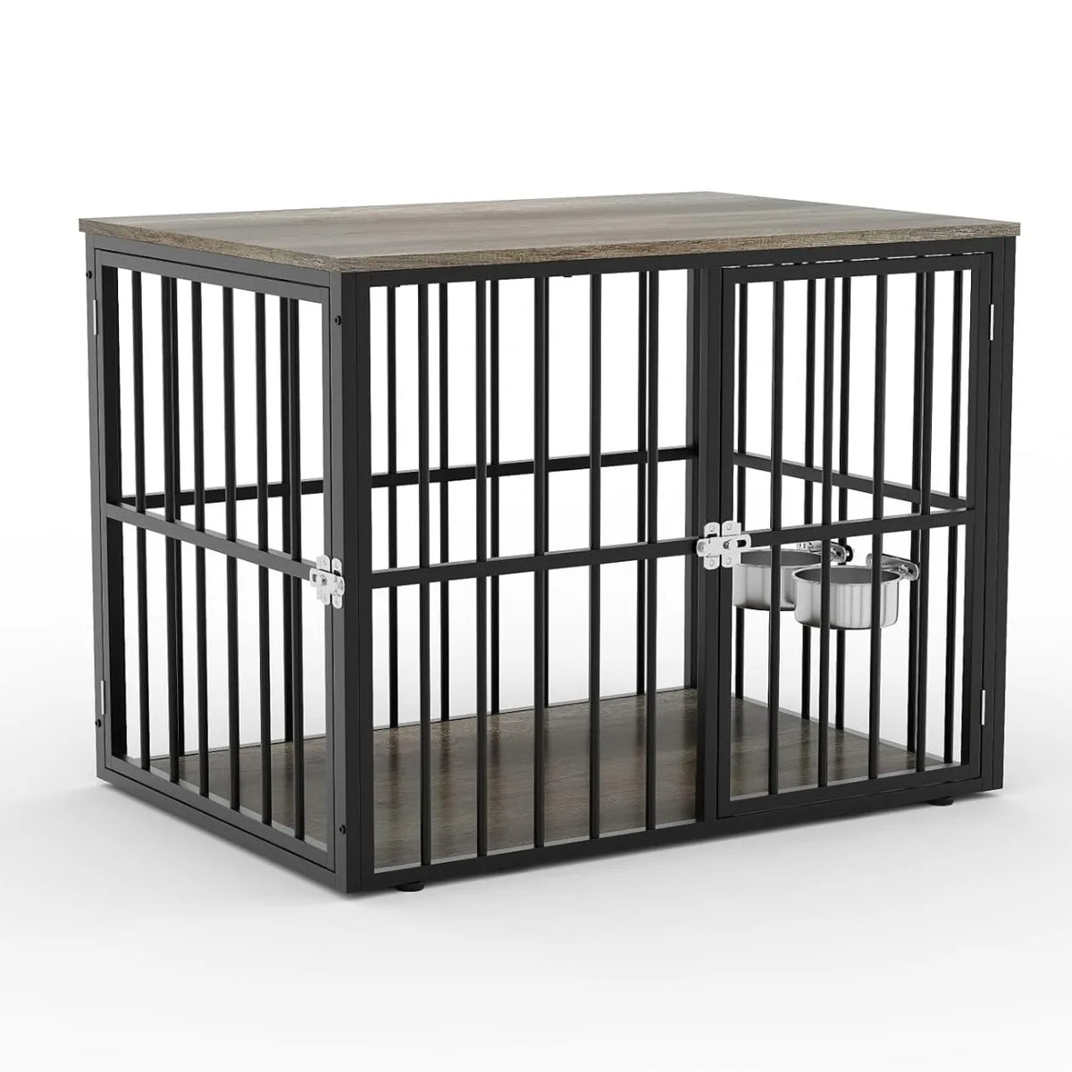 ANIXOL Wooden Dog Crate Furniture With Lockable Double Doors