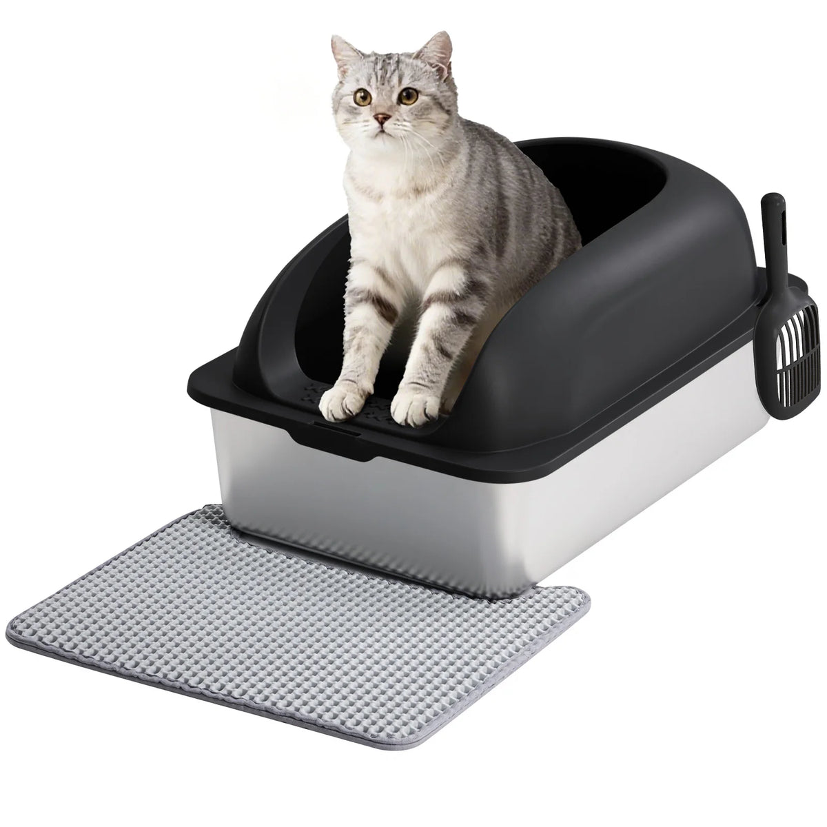 Stainless Steel Cat Litter Box With Lid And Odor Resistant