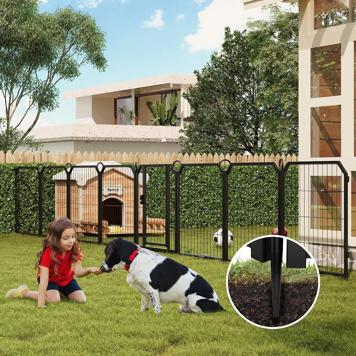 Garvee Metal Puppy Playpen With Secure Door For Indoor And Outdoor Use