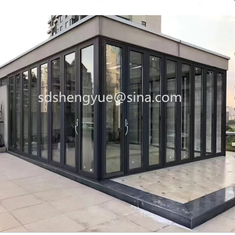 Aluminum Thermal Break Sliding Patio Bi Fold Glass Door