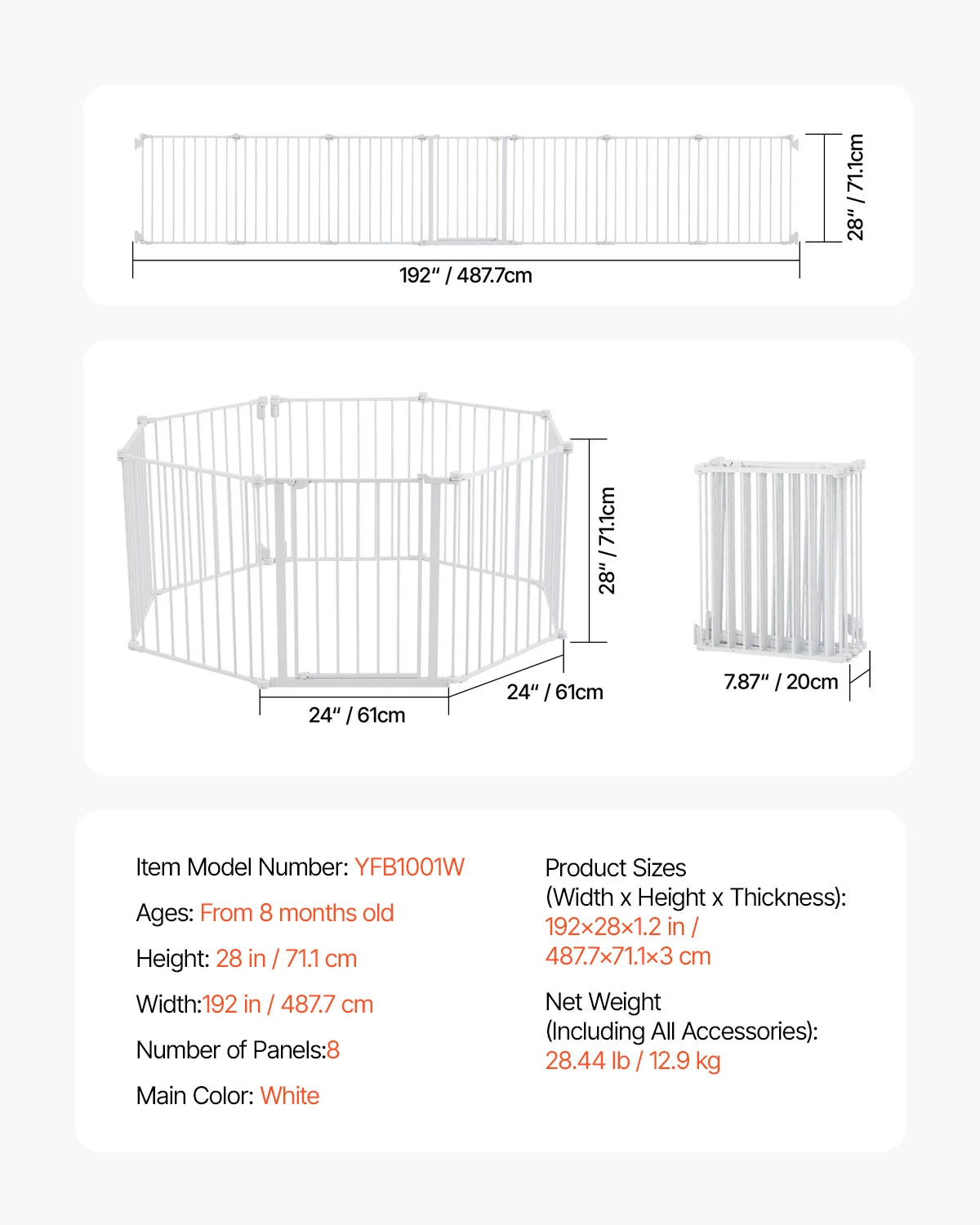 SucceBuy Pressure Mount Baby Gate For Dogs And Children