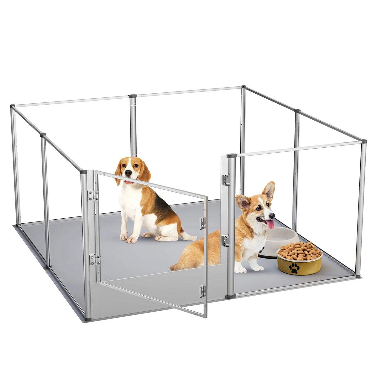 8 Panels Acrylic Dog Playpen Fence with Waterproof Fertility Pad for Cats Puppies Whelping Pen Box Dog Cage Pet Supplies
