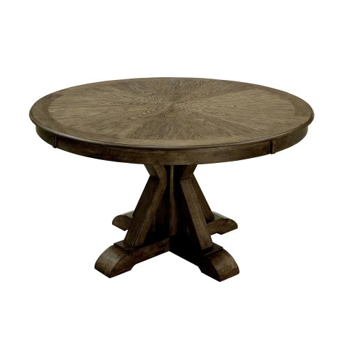 Light Oak Round Dining Set 5 Upholstered Chairs Solid Wood