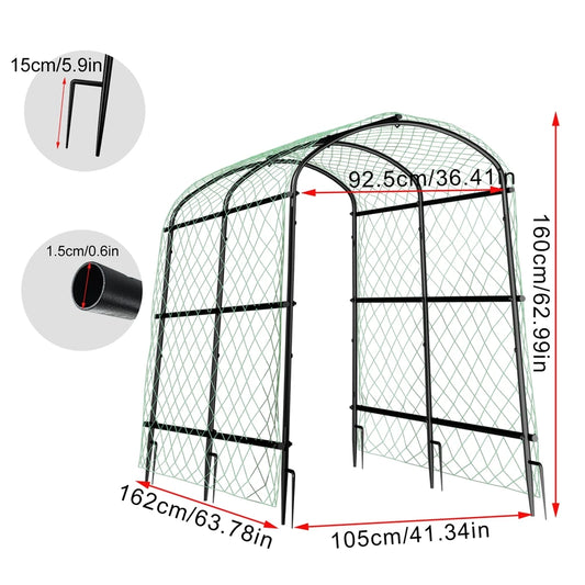 Wisfor Metal Garden Trellis Support Frame For Climbing Plants