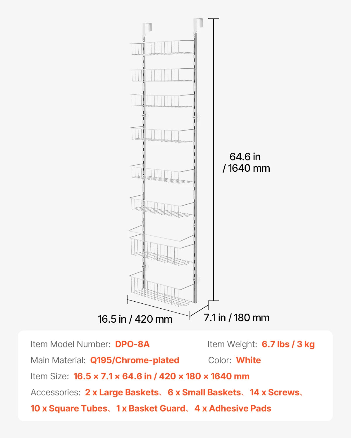 SucceBuy Over The Door Heavy Duty Steel Pantry Spice Rack