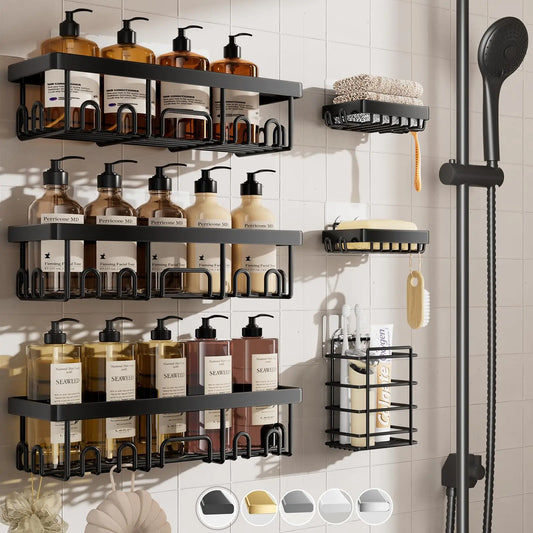 Stainless Steel Shower Caddy Organizer Wall Mounted Bathroom Shelf