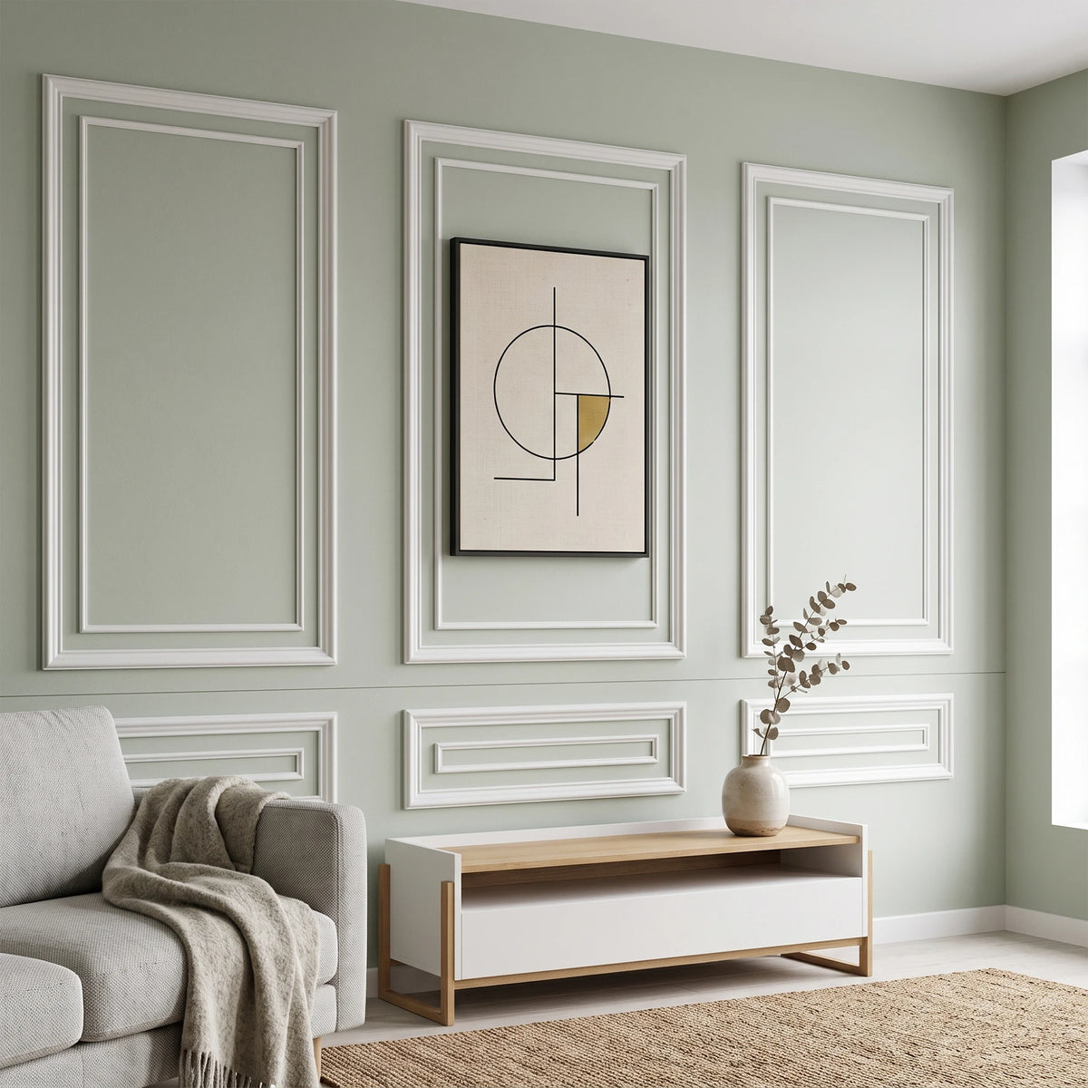 Pre Cut Wainscoting Wall Molding Kit With PU Trim Panels