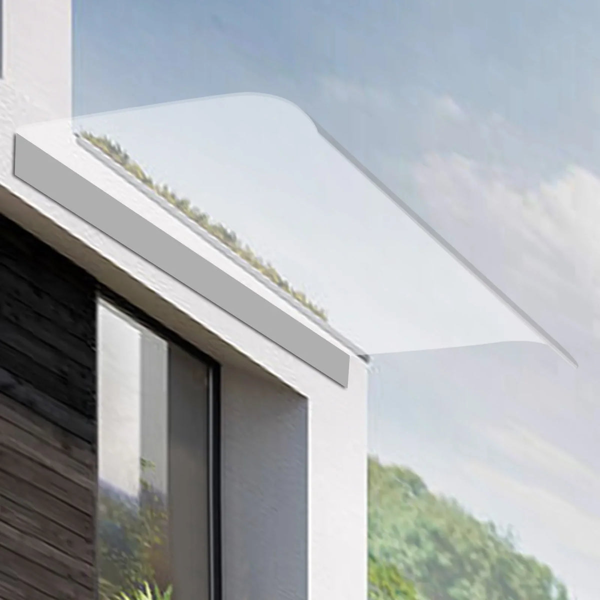 Clear Front Door Canopy Awning With Ultraviolet Shield