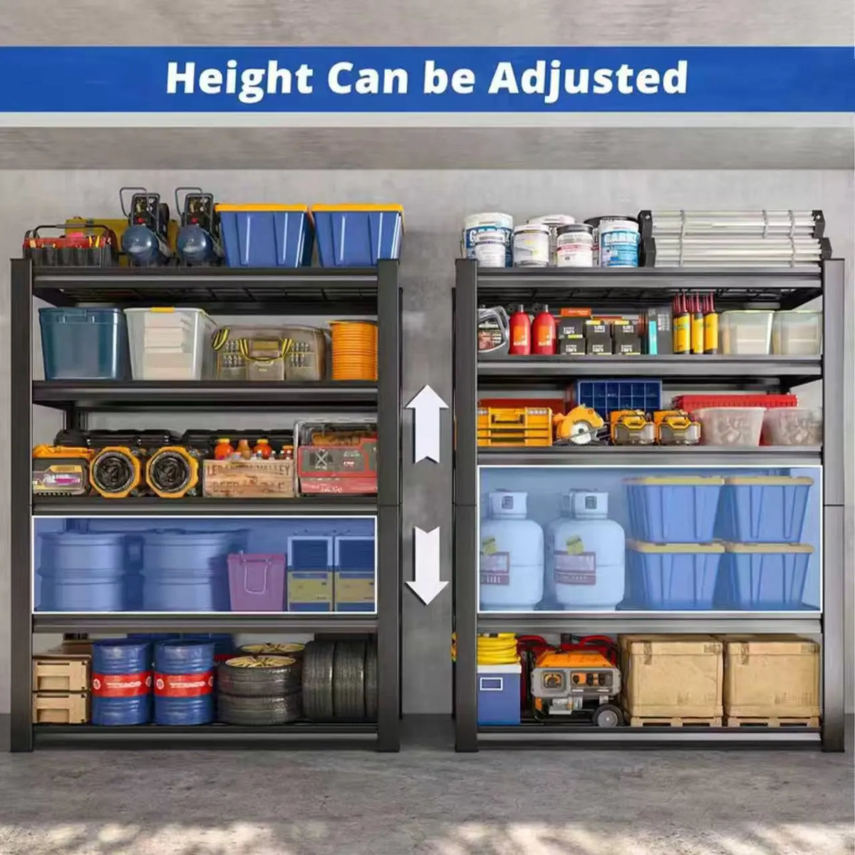 Sarenzon Adjustable Metal Double Tier Commercial Shelving Rack