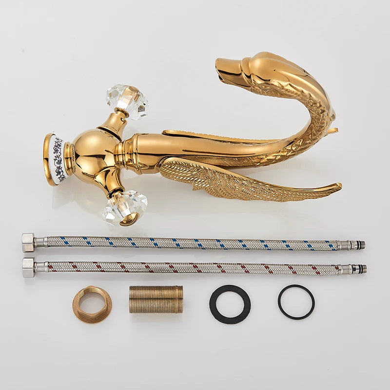 Saeuwtowy Deck Mounted Bathroom Basin Faucet Single Hole Mixer Tap