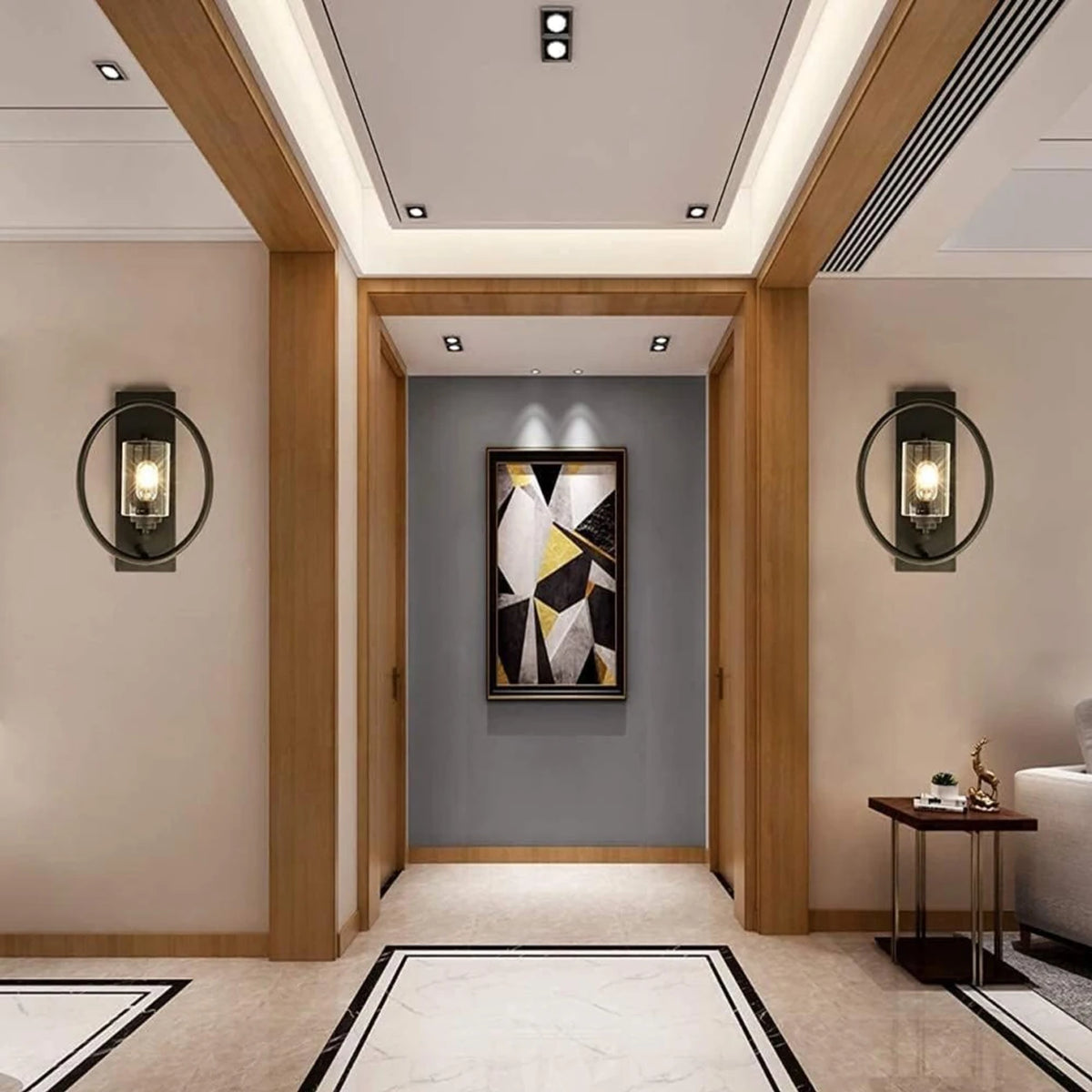 Black 15" Wall Sconces Set of 2, Outdoor Wall Light for Dining Room, Living Room, Bedroom, Hallway(not included bulbs)