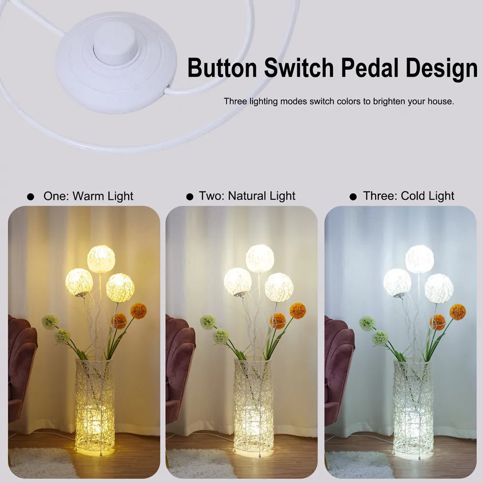 LUVODI Modern Rattan Floor Lamp For Decorative Home Lighting