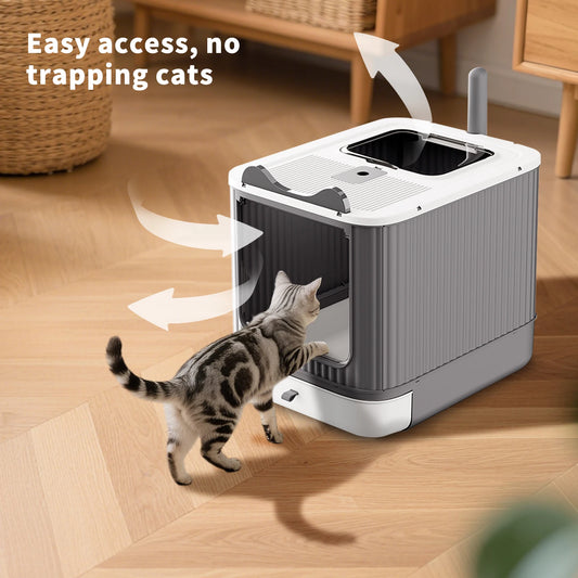 Enclosed Cat Litter Box Furniture With Odor Control And Privacy