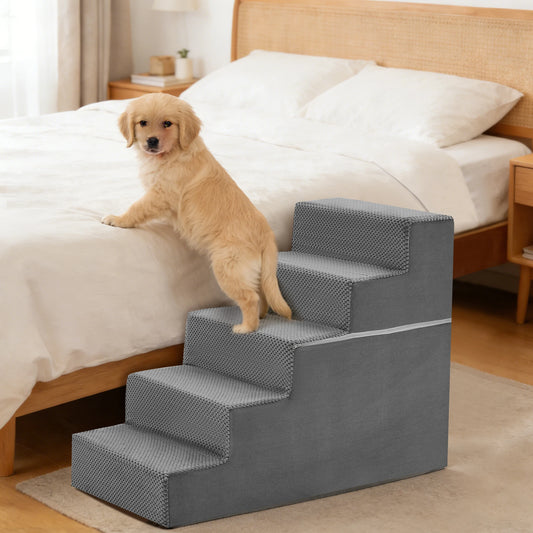Foam Dog Stairs Ramp With Curved Non Slip Climbing Steps