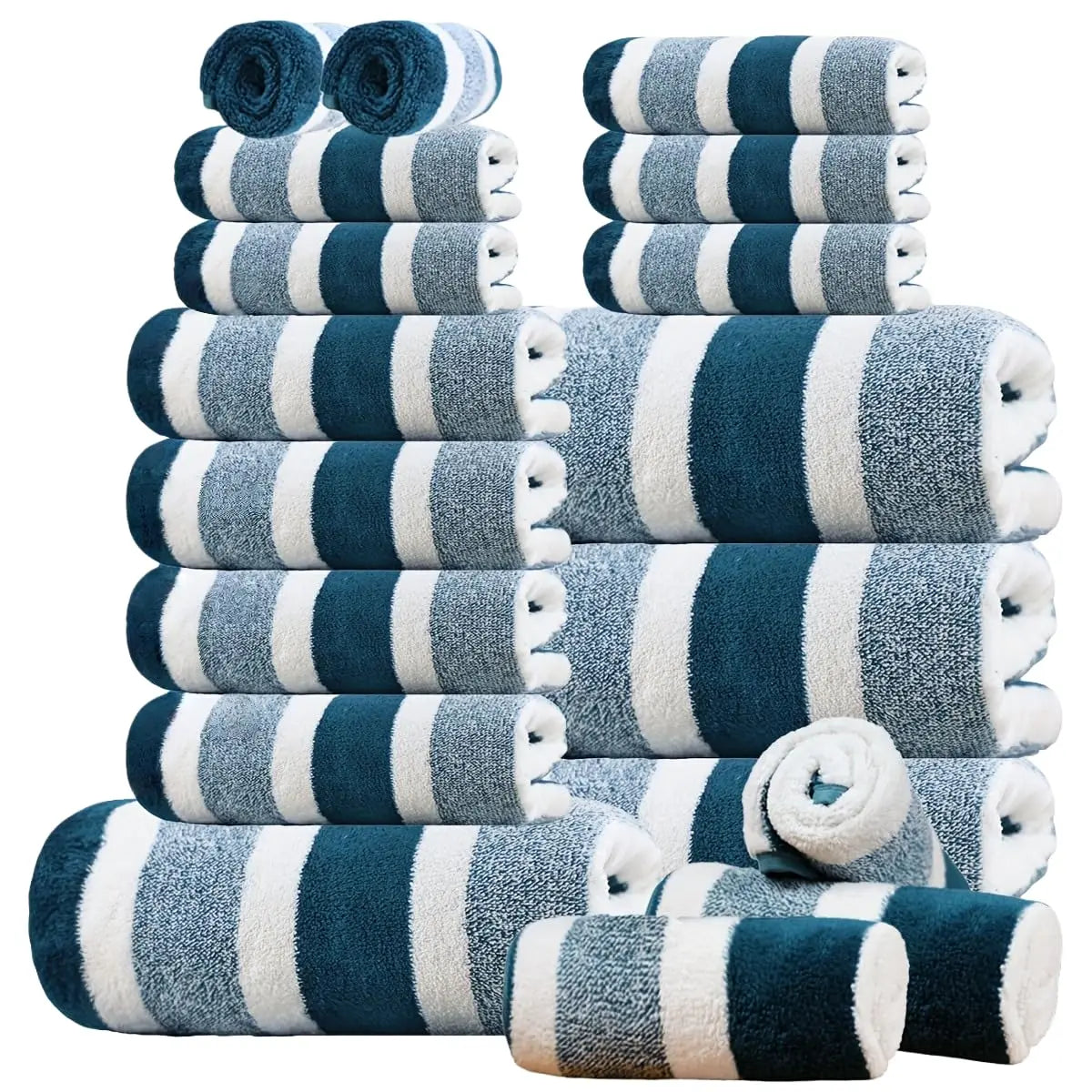 18 Luxury Bath Towels Quick Dry Absorbent Plush Coral Fleece