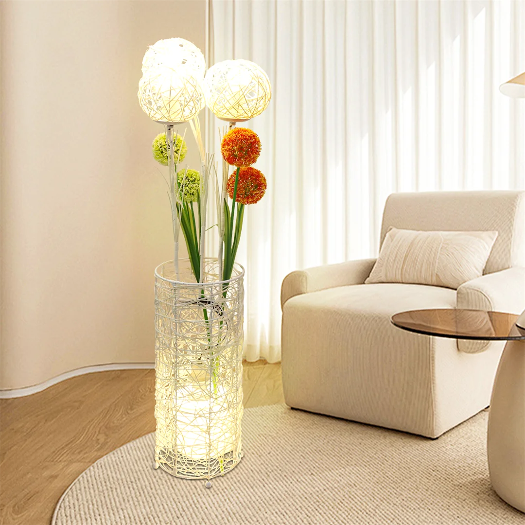 LUVODI Modern Rattan Floor Lamp For Decorative Home Lighting
