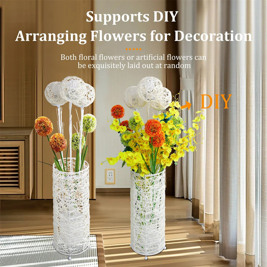LUVODI Modern Rattan Floor Lamp For Decorative Home Lighting