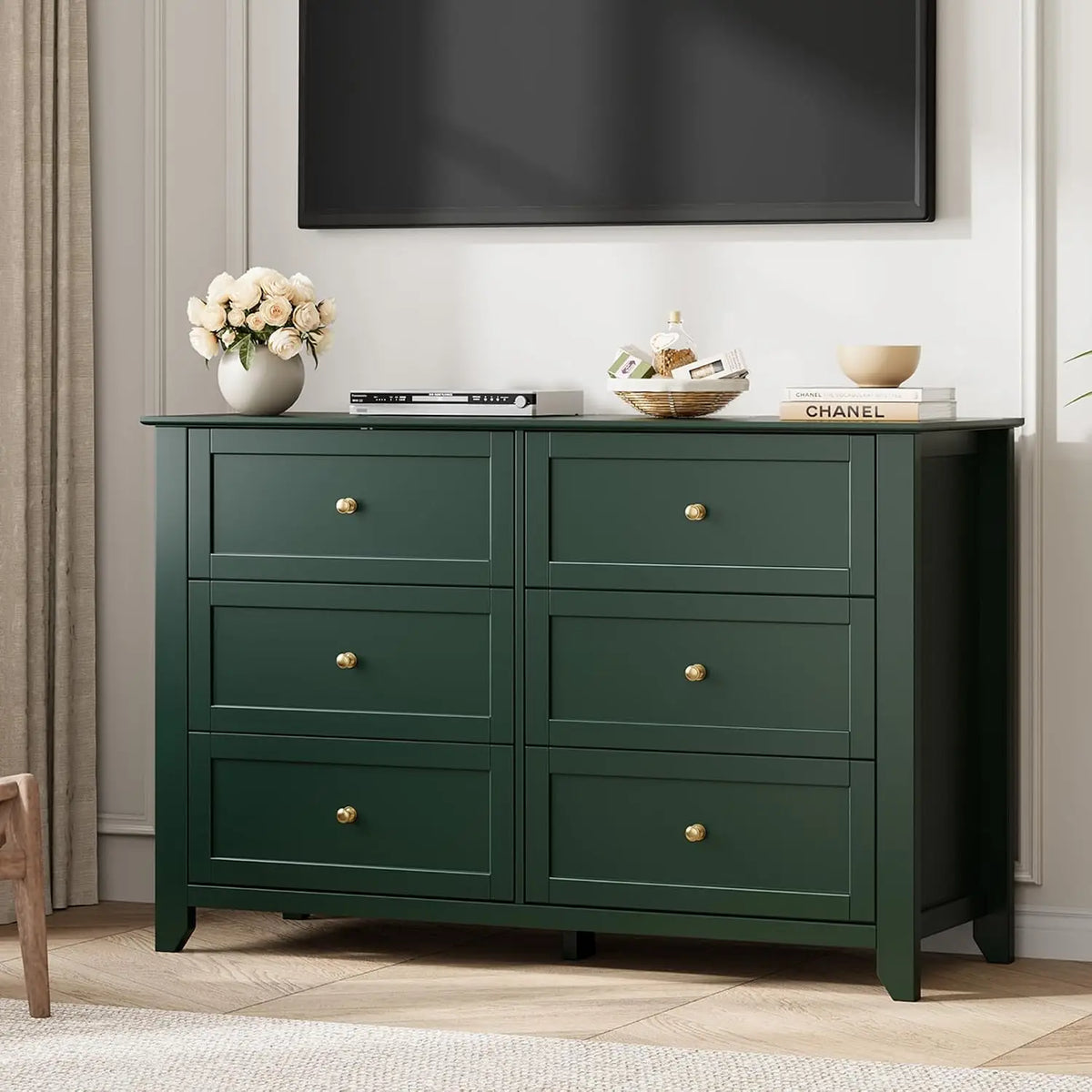 Garvee Six Drawer Solid Wood Bedroom Storage Cabinet