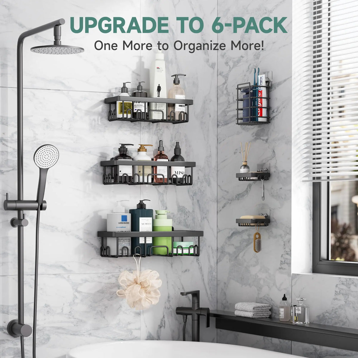 Stainless Steel Shower Caddy Organizer Wall Mounted Bathroom Shelf