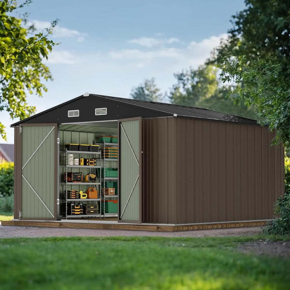 Metal Storage Shed For Backyard Patio Lawn Garden Tools