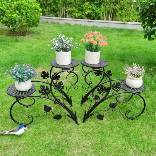 Wisfor Four Tier Metal Plant Stand For Indoor Outdoor Planters