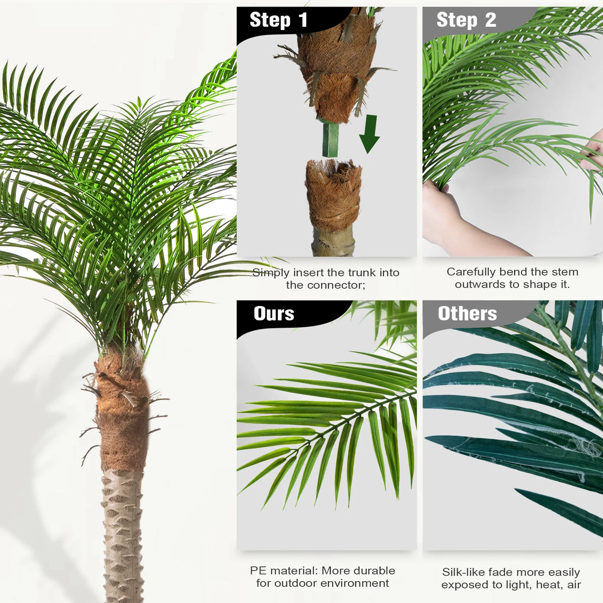 Olitree Artificial Faux Palm Tree For Indoor Outdoor Home Decor