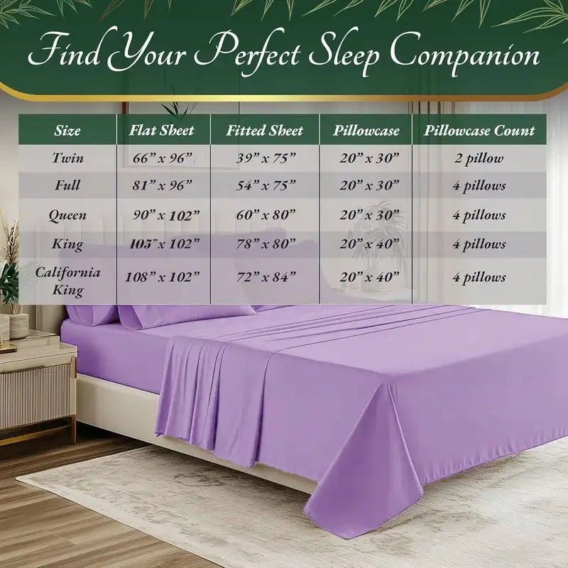 Breathable Bamboo Viscose Cooling Sheet Set for Hot Sleepers