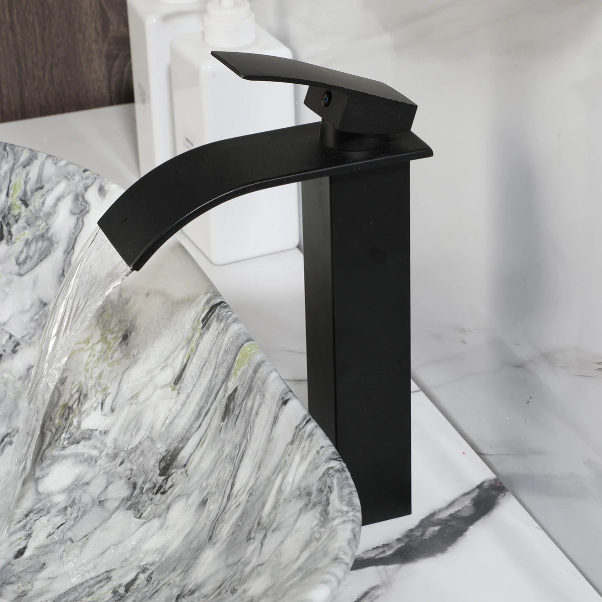 KEMAIDI Ceramic Oval Vessel Bathroom Sink With Faucet Set