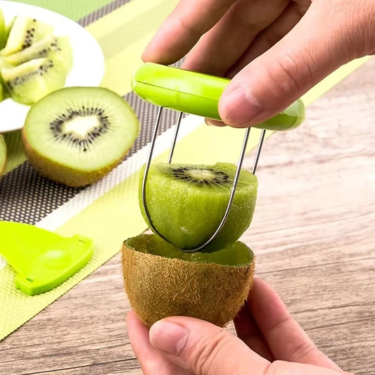 Stainless Steel Kiwi Fruit Peeler Cutter Slicer Kitchen Tool