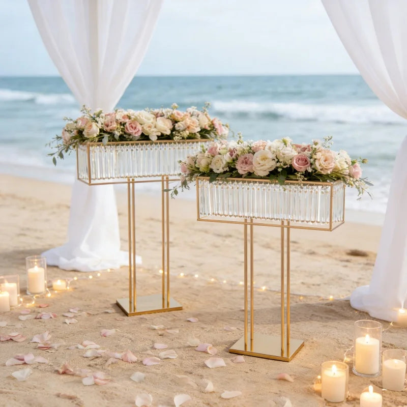 Elegant Crystal Flower Stand For Modern Wedding Centerpiece Decor