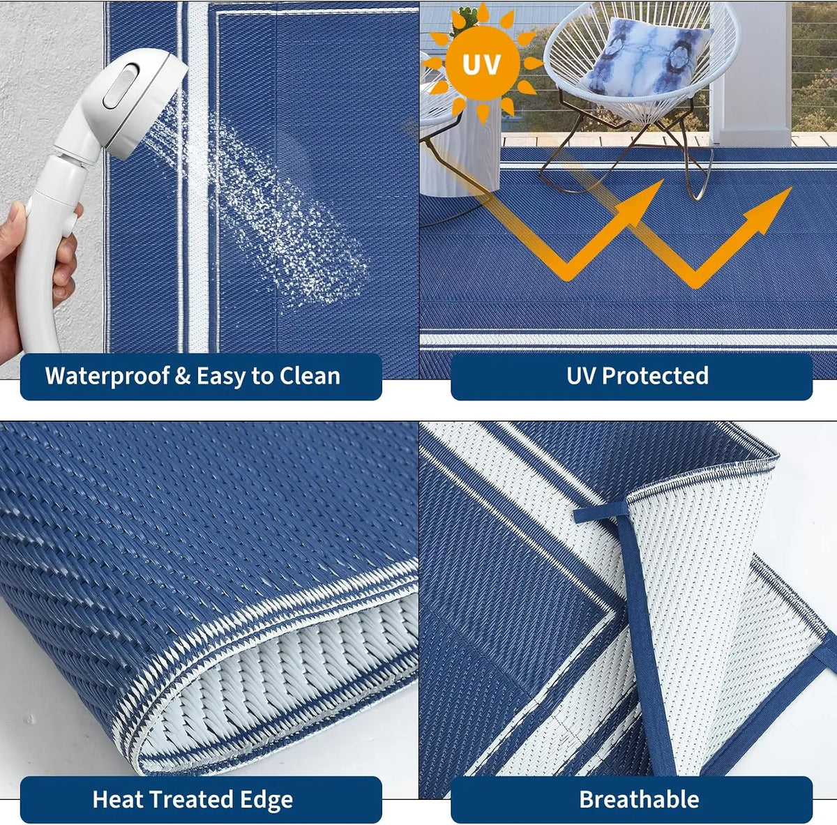 Garvee Waterproof Soft Fluffy Non Slip Indoor Outdoor Rug
