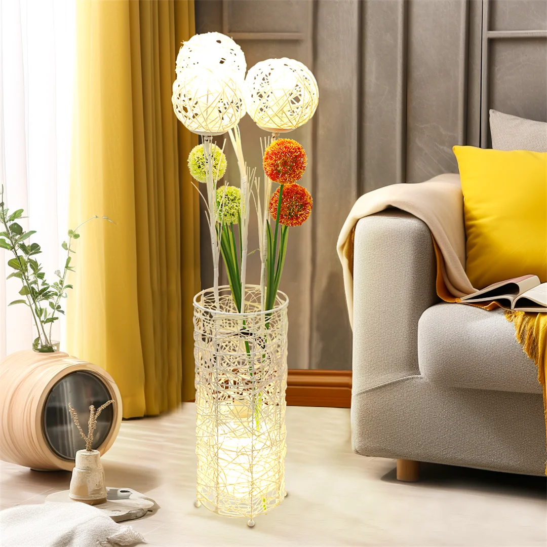 LUVODI Modern Rattan Floor Lamp For Decorative Home Lighting