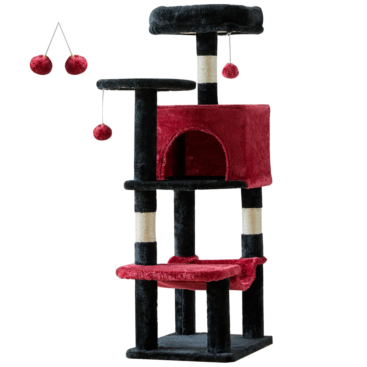 JHK Sturdy Sisal Cat Tree Climbing Tower For Indoor Pets