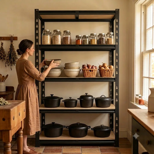 Slim 5 Tier Metal Shelving Unit Heavy Duty Storage Organizer