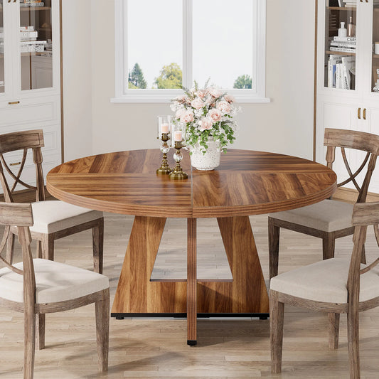 Tribesigns Round Farmhouse Kitchen Table For Dining Room Modern Design