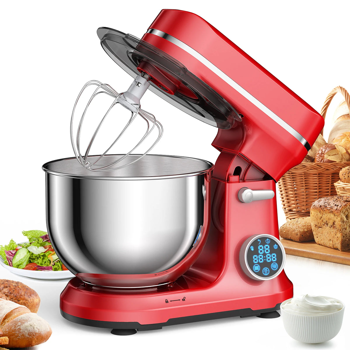 Biolomix 11 Speed Tilt Head Kitchen Stand Mixer With Digital Screen