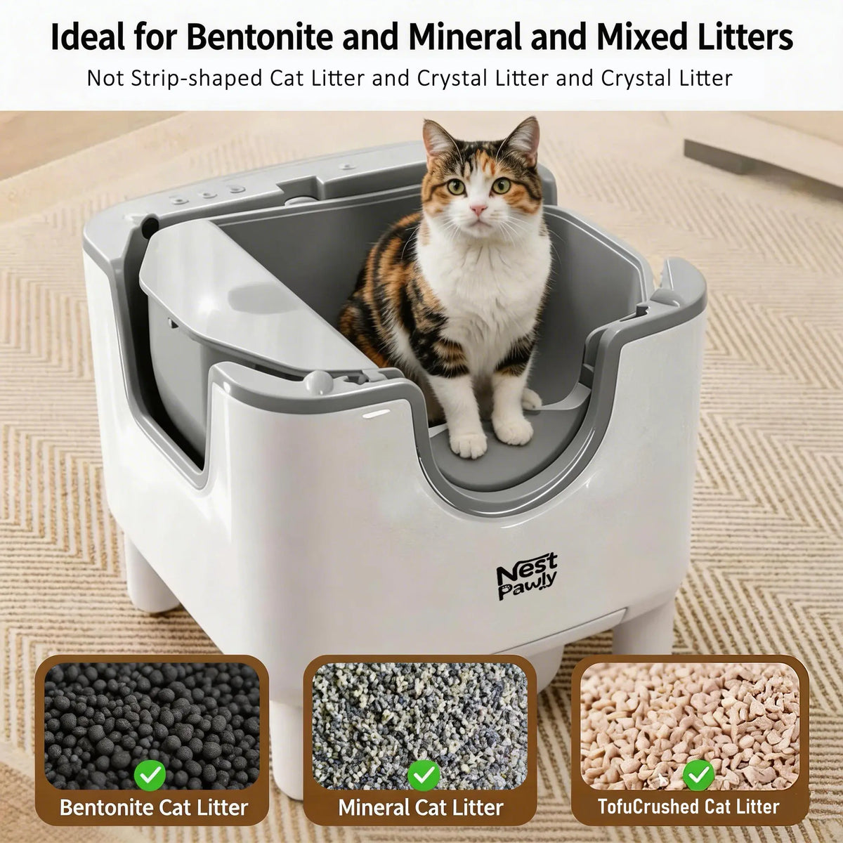NestPawly Automatic Self Cleaning Cat Litter Box With Odor Control