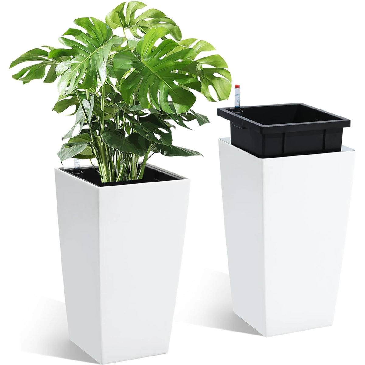 HiMISS Self Watering Planter Pots Set For Indoor Outdoor Plants