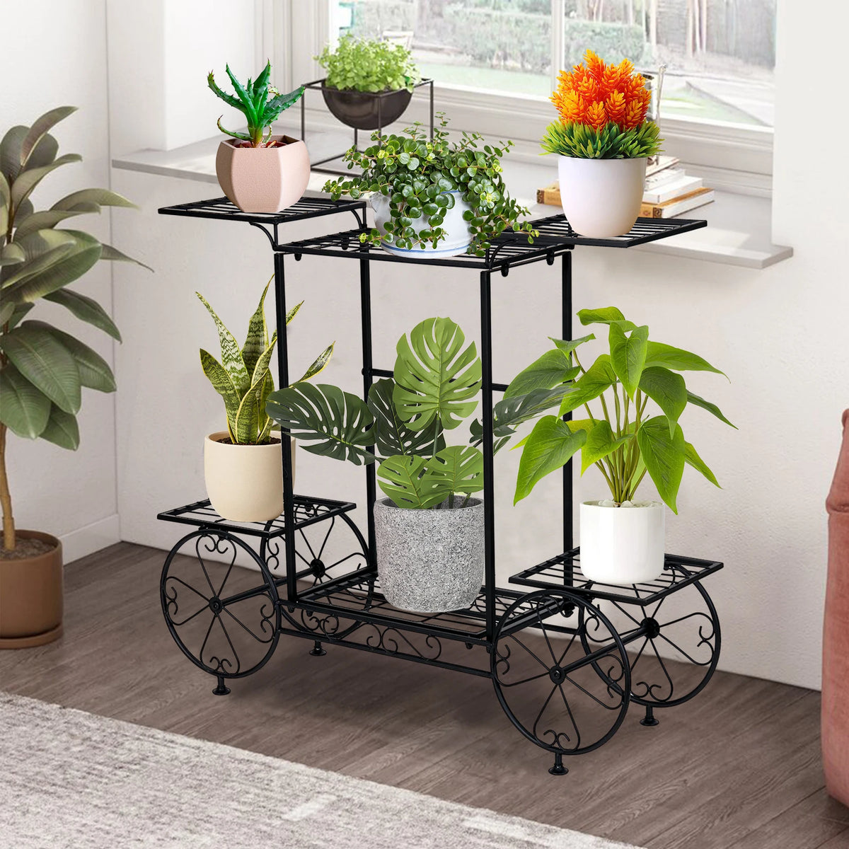 Wisfor Metal Garden Plant Stand Six Tier Pot Holder Organizer