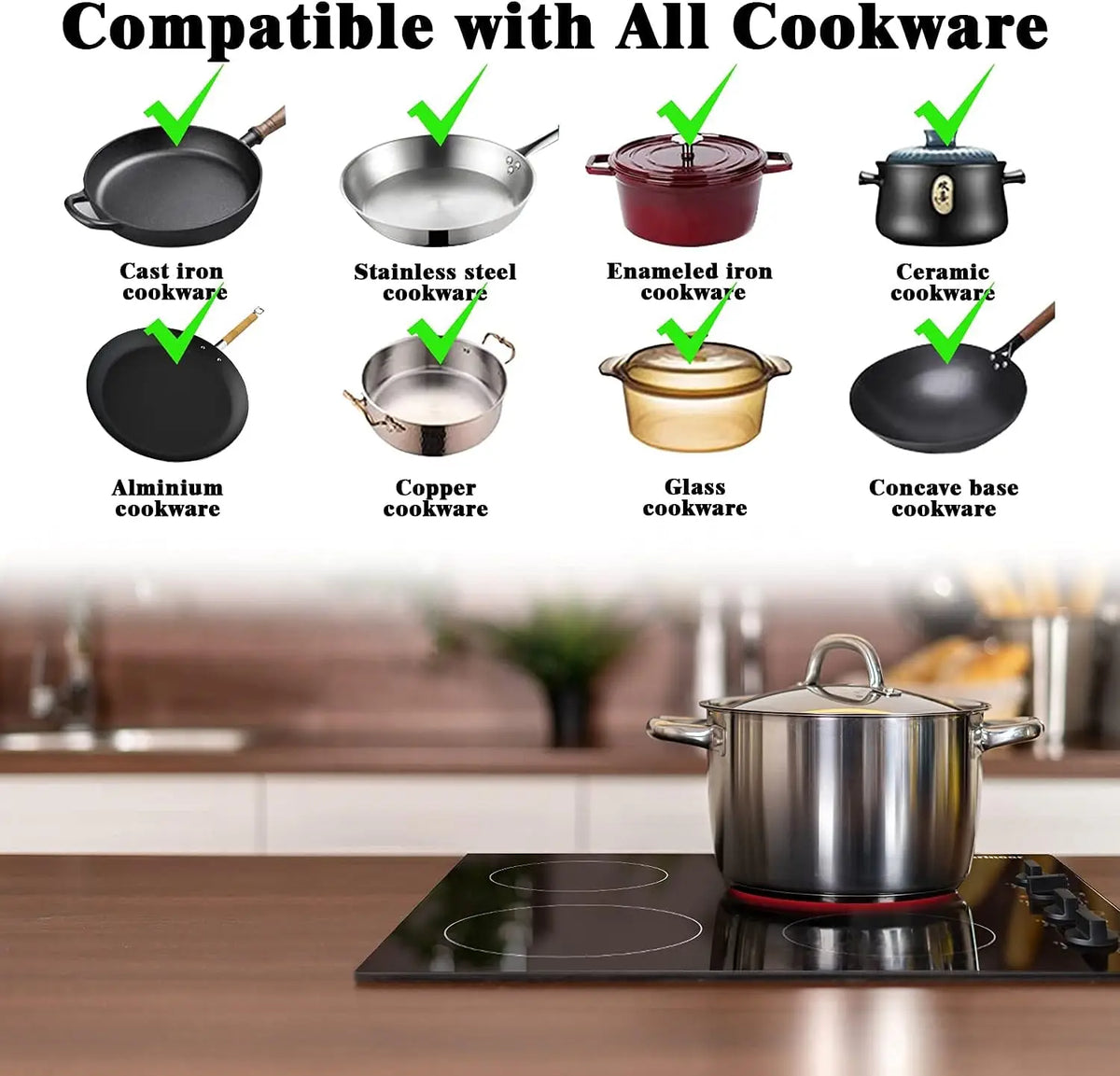 Karinear Electric Cooktop With Four Heated Burners And Manual Controls