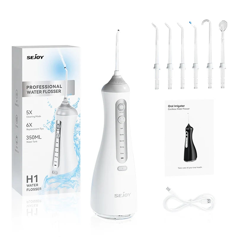 Sejoy Portable Cordless Water Flosser With 6 Cleaning Modes