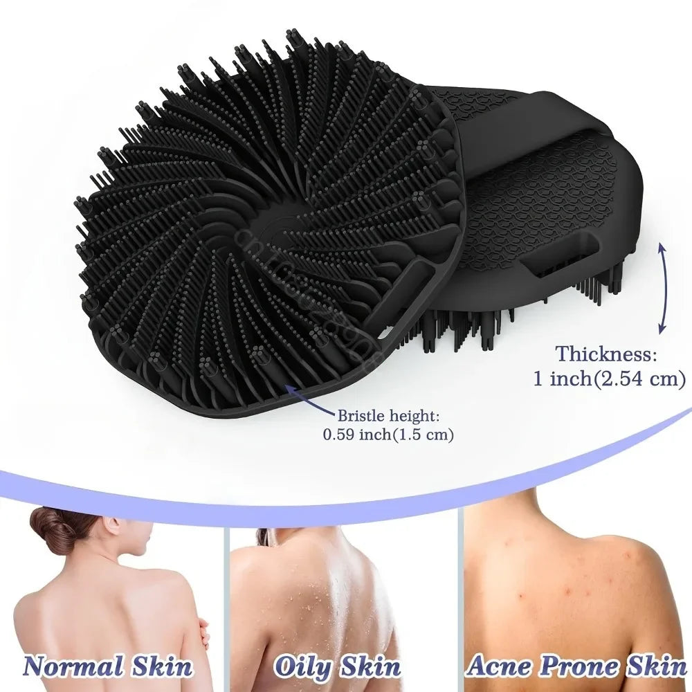 Soft Silicone Back Scrubber With Long Handle For Gentle Exfoliation