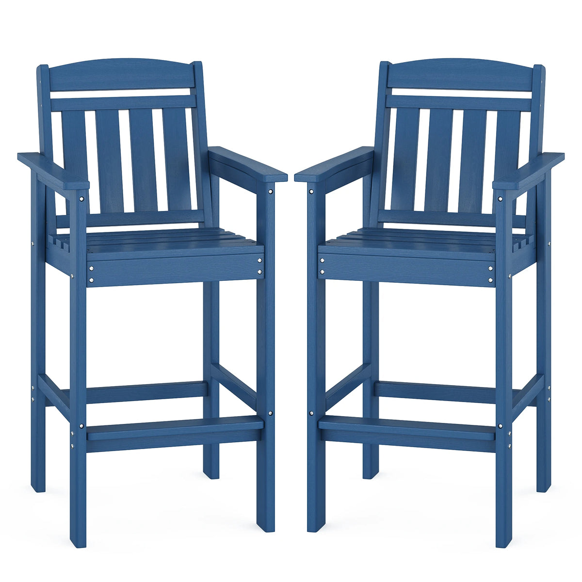 FARINI Adirondack Bar Height Patio Chairs With Connecting Tray
